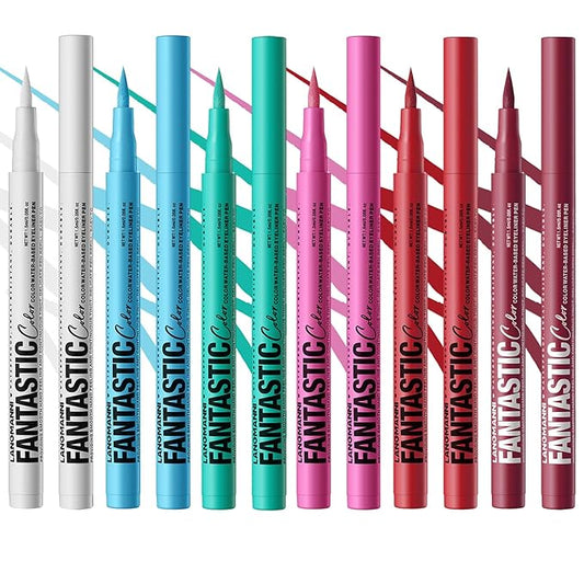 LANGMANNI 4 Colors Matte Liquid Eyeliner Set, Neon Colorful Pigmented With Long-lasting, Smudgeproof & Waterproof Eye Liner Makeup for Bold & Stunning Looks - Gift for Girls(#123456)