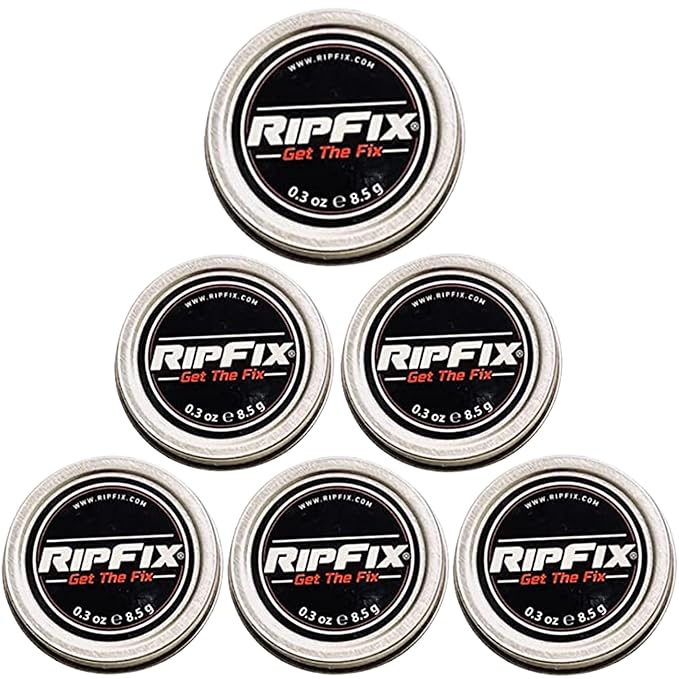 RipFix Hand Repair Balm for Dry Cracked Hands, Hand Salve for Gymnastics and Rock Climbers, Rip Fix Climbing Salve for Men and Women, Premium Gymnast Balm for Hardworking Hands, 6 Travel 0.3 oz Tins