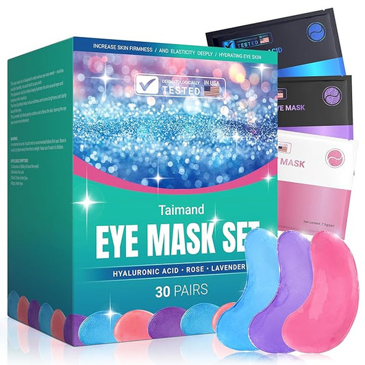 Under Eye Patches (30 Pairs), Under Eye Mask for Puffy Eyes, Dark Circles,Bags and Wrinkles with Collagen, Relieves Pressure and Reduces Wrinkles, 3Mix