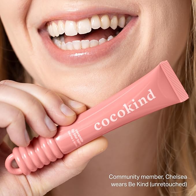 Cocokind Ceramide Lip Blur Balm, Be Kind - Coral Pink Hydrating Lip Balm with Ceramides & Peptides, Made for Sensitive Skin & Lips, Unflavored & Fragrance-Free - 3 pack