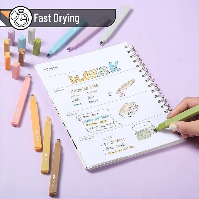 Mr. Pen- Aesthetic Highlighters, 8 Pack, Chisel Tip, Moss Garden, Cute Highlighters Assorted Colors, Back to School Supplies