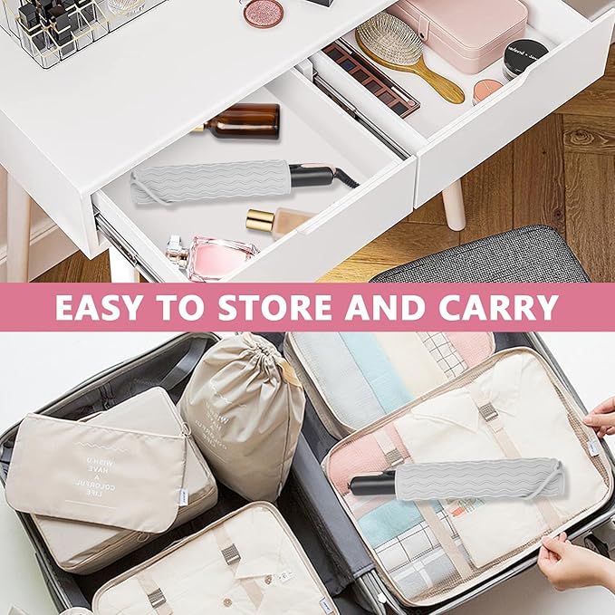 Larger Size Silicone Heat Resistant Mat for Curling Irons, Flat Irons, Hair Straightener and Other Hair Styling Tools, Portable Hot Tools Pad Cover for Travel Vanity Salon(12.0" x 9.0")