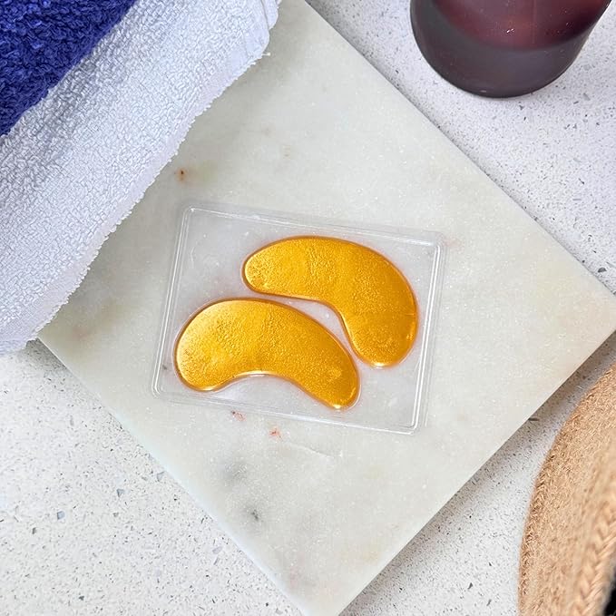 REVITALE 24k Gold Under Eye Collagen Patches, Reduce Puffy Eyes & Dark Circles, Illuminate Tired Eye Masks - Firms, Brightens, Energises (Packets - 10 Pair)