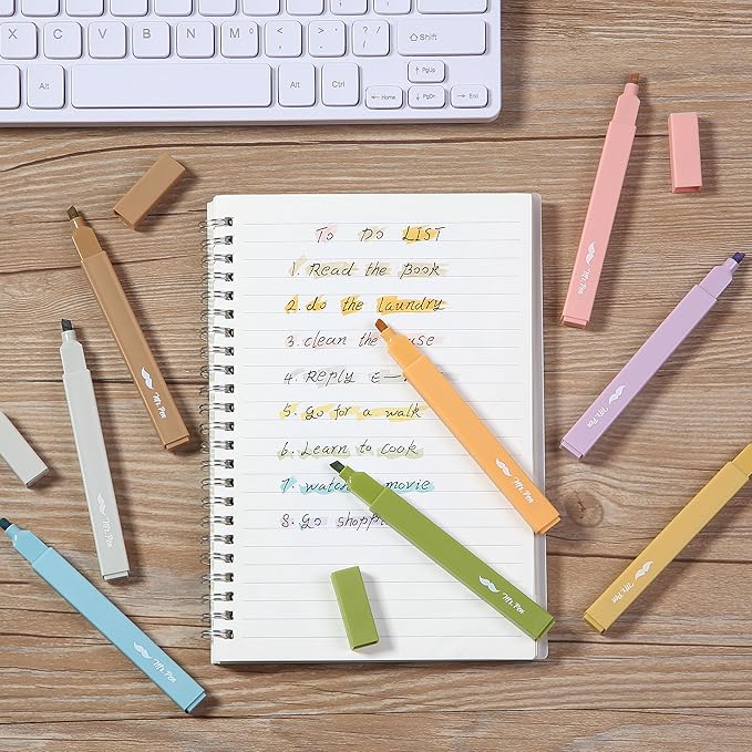 Mr. Pen- Aesthetic Highlighters, 8 Pack, Chisel Tip, Moss Garden, Cute Highlighters Assorted Colors, Back to School Supplies