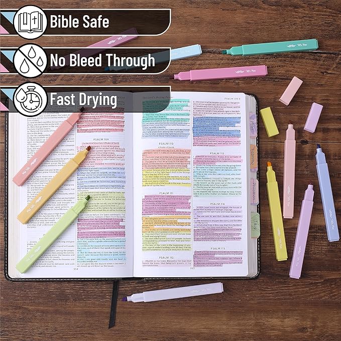 Mr. Pen- Aesthetic Highlighters, 16 pcs, Chisel Tip, Assorted Colors, No Bleed Bible Highlighter Pastel