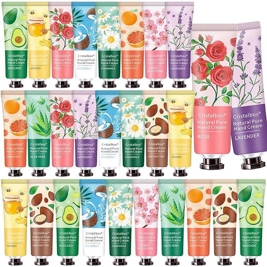28 Pack Hand Lotion Gifts for Women,Valentines Day Gifts for Her,Teacher Appreciation Gifts,Bulk Gift for Women,Teen Girls,Natural Plant Moisturizing Travel Lotion Hand Cream for Dry Cracked Hands