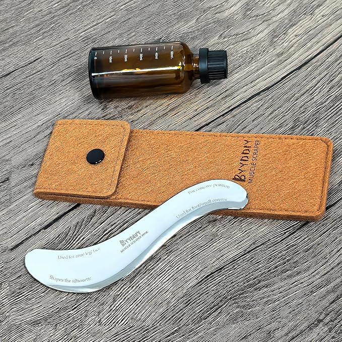 BYYDDIY 6.3 inch Stainless Steel Gua Sha Muscle Scraper Tool,Scar Tissue Tool,Physical Therapy Tools,Muscle Scraping Tool,Guasha Massage Scraper,IASTM Tools (S.S-1)