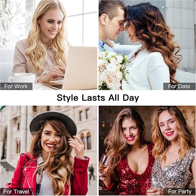 Curling Iron, Curling Wand Set, Instant Heat Up Hair Curler with Interchangeable Tourmaline Ceramic Barrels 0.35" to 1.25"