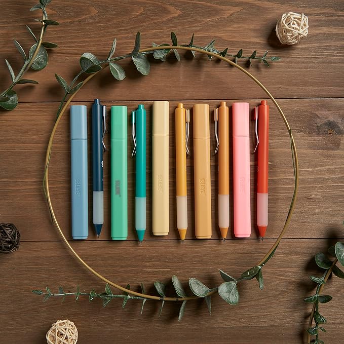 BLIEVE - Aesthetic Highlighters and Gel Pens With Soft Ink and Chisel Tip, Bible Highlighters and Pens No Bleed, Dry Fast Easy to Hold, for Bible Journaling Planner School Supplies (VINTAGE)