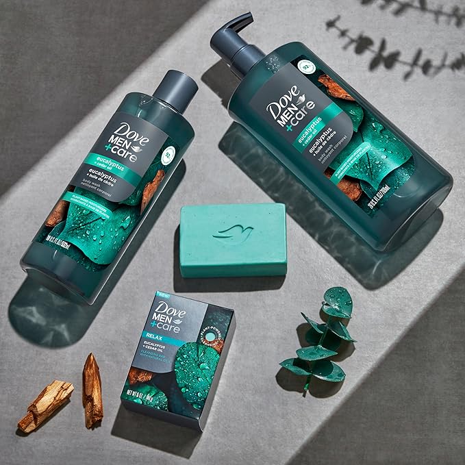 DOVE MEN + CARE Body Wash Eucalyptus & Cedar Oil Plant-Based Moisturizing Body Wash for Men, 26oz