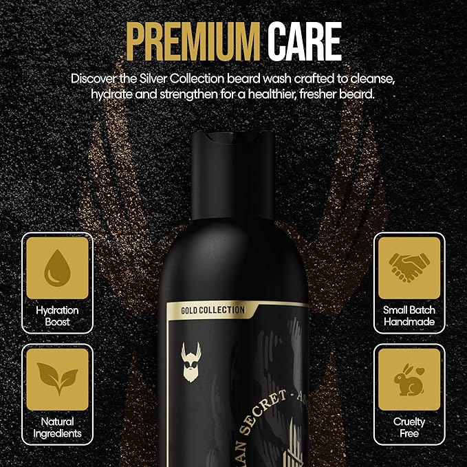 The Beard Struggle - Radiance Beard Wash & Conditioner Bundle - Gold Collection - Pack of 2, Asgardian Secret - Nourish, Cleanse, Softens, & Strengthens Beard - Beard Wash and Conditioner for Men