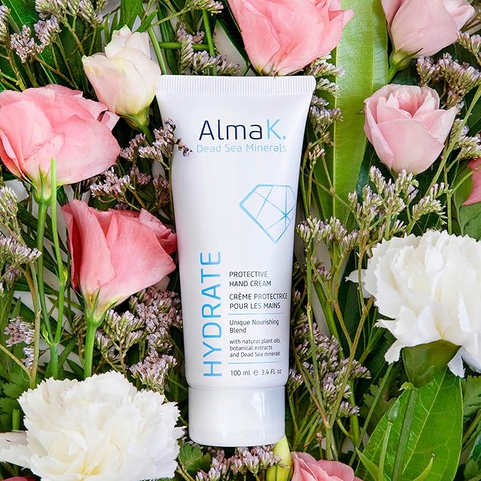 Alma K Protective Hand Cream - Daily Deep Hydration Hand Lotion - Rich, Soothing Non-Sticky Cocoa Butter Lotion - White Tea and Neroli Scent - 3.4 oz