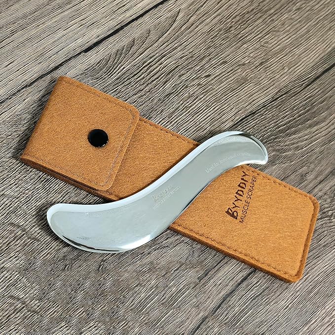BYYDDIY 6.3 inch Stainless Steel Gua Sha Muscle Scraper Tool,Scar Tissue Tool,Physical Therapy Tools,Muscle Scraping Tool,Guasha Massage Scraper,IASTM Tools (S.S-1)