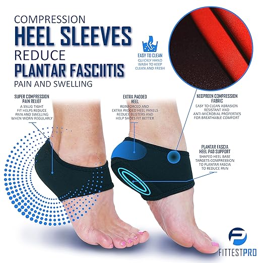 Plantar Fasciitis Foot Pain Relief 14-Piece Kit – Premium Planter Fasciitis Support, Gel Heel Spur & Therapy Wraps, Compression Socks, Foot Sleeves, Arch Supports, Heel Cushion Inserts & Heel Grips