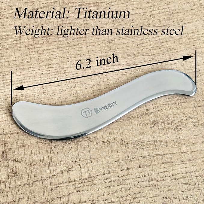 BYYDDIY Hypoallergenic Titanium Gua Sha Muscle Scraper Tool,Muscle Scraping Tool (S-TI)