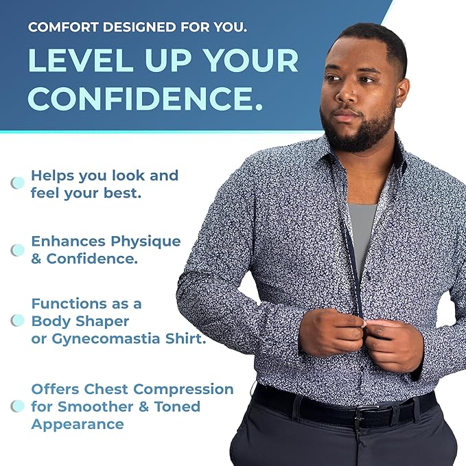QORE LOGIQ Gynecomastia Compression Shirts for Men - Sleeveless Slimming Undershirts Tummy Control and Body Shaper Tank Top