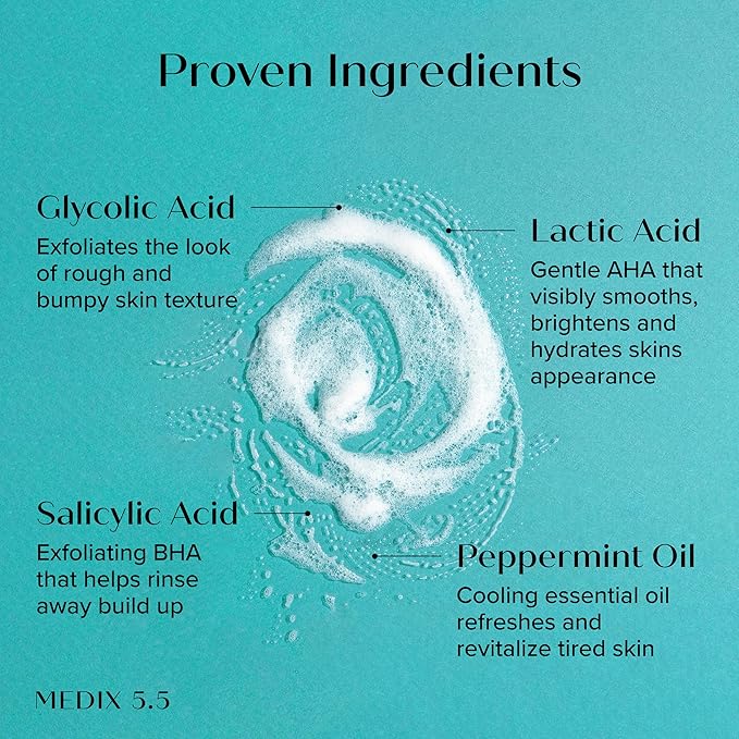 MEDIX Smooth & Glow 3PC Skin Care Set | Glycolic Acid Exfoliating Body Wash Gel + Brightening Vitamin C Cream + Firming Retinol Body Lotion Gift Box | Skin Care Products | Gifts For Women