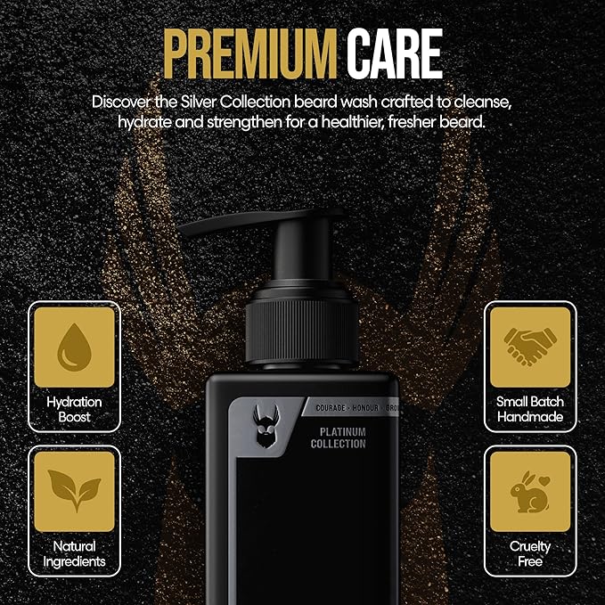 The Beard Struggle Radiance Beard Wash & Conditioner Bundle for Men - Platinum Collection - Pack of 2 - Aesir's Triumph - Nourish, Cleanse, Soften, & Strengthen Beard