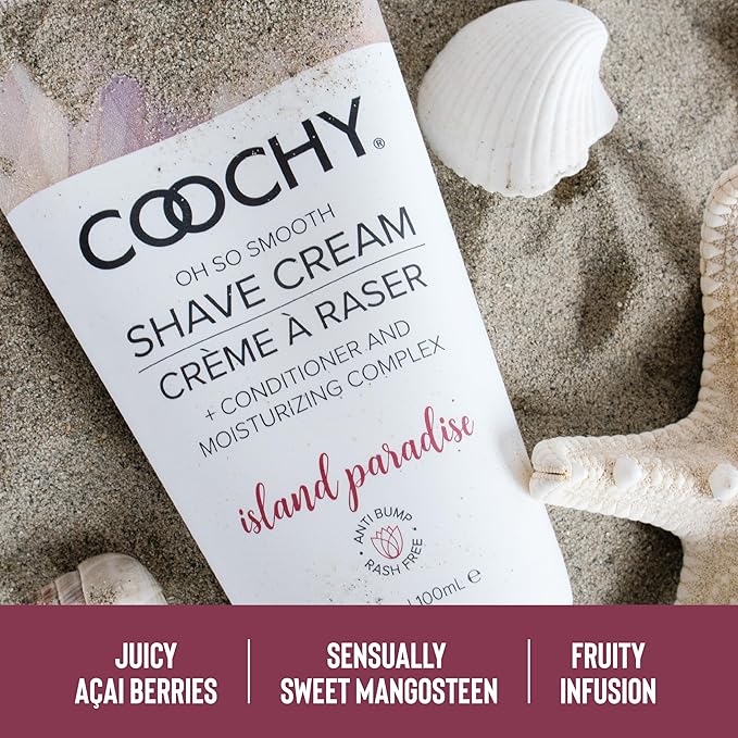 Coochy Shave Cream - Moisturizing Shave Lotion - Gentle Intimate Shaving Cream - For Bikini Area, Underarms, Legs & More - Rash-Free, Hydrating Formula - Island Paradise, 7.2 oz
