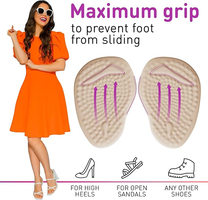 Ball of Foot Cushions for High Heels – High Heel Inserts – Gel Shoe Inserts for Relieve Foot Pain – More Comfort with Foot Cushions for Women – Shoe Metatarsal Pads for Women