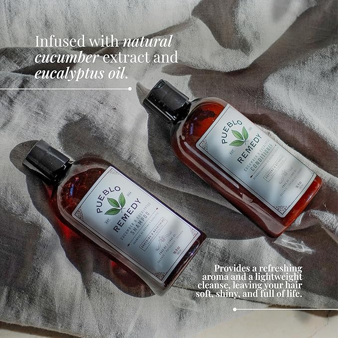 Pueblo Remedy Conditioner, Cucumber & Eucalyptus – Softening & Nourishing Hair Detangler, Vegan & Cruelty-Free, 16.9 Oz