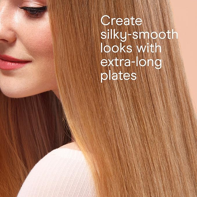 INFINITI PRO CONAIR Rose Gold Ceramic Flat Iron Hair Straightener, 1-Inch Flat Iron with Extra-Long Plates, including a Floating Plate, Advanced Heat Technology, Black