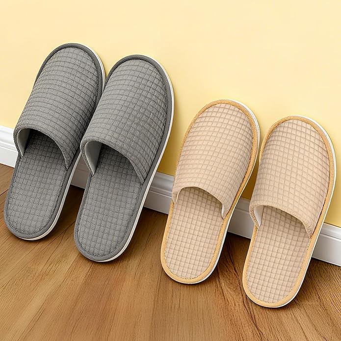 12-20 Pairs Disposable Slippers for Guest, Non Slip Disposable Slippers for Women and Men, Breathable House Slippers Indoor Outdoor for Hotel Essentials Shoeless Home Spa Travel