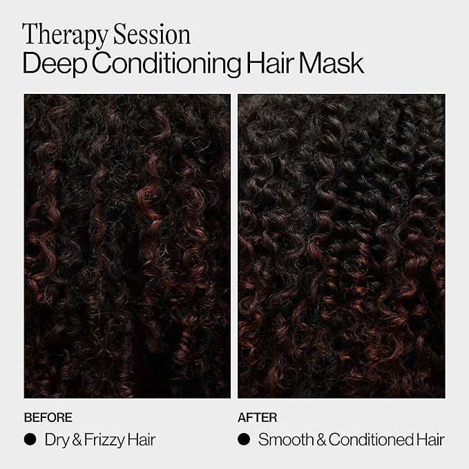 Eva NYC Therapy Session Deep Conditioning Hair Mask with Vegan Protein, Jojoba Oil + Argan Oil - Hydrate, Soften + Repair Hair Strength - Sulfate Free - Warm Vanilla Scent - 13.5 fl oz