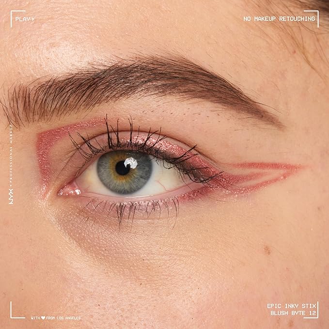 NYX PROFESSIONAL MAKEUP Epic Inky Stix Eyeliner, Mechanical Cream Gel Eyeliner, Waterproof Formula With Up To 24HR Wear - 12 Blush Byte (Metallic Coral Pink)