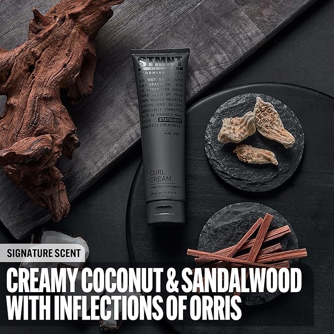 STMNT Grooming Goods Curl Cream, 5.07 oz | Enhances Curls | Texture Without Crispiness