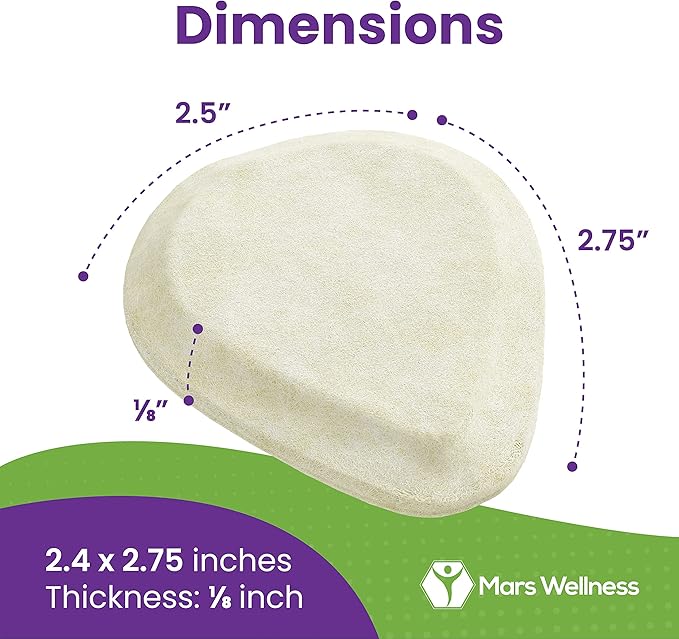 Metatarsal Felt Foot Pad Skived Cut (1/8" Thick) - Made in USA - Felt Metatarsal Pads for Women and Men - Ball of Foot Cushion - 6 Pairs (12 Pieces)