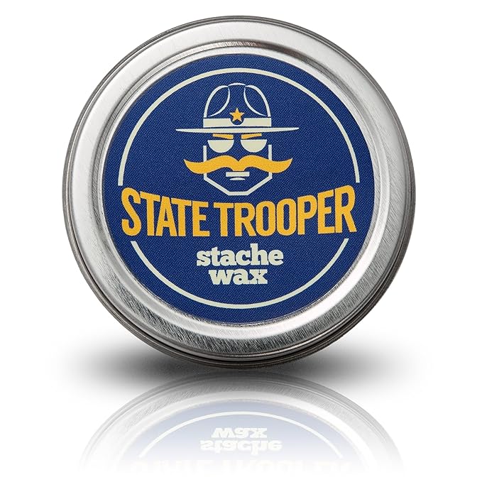 State Trooper Mustache Wax - Light Black - Citrus - One Ounce Tin