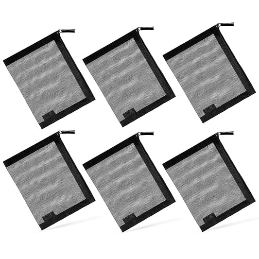 EASYFUN Small Zipper Pouch，6 Pieces Mini Mesh Pouch Coin Purse Portable Cosmetic Case Mesh Storage Bags with Key Kit Small Item Organizer,5 x 4 Inch