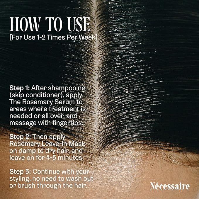 Nécessaire Rosemary Leave-In Mask | Keratin Hair Mask For Strengthening Damaged Hair. For Women + Men. Good For All Hair Types/Textures. Free Of Sulfates. Color-Safe. 60 ml / 2 oz