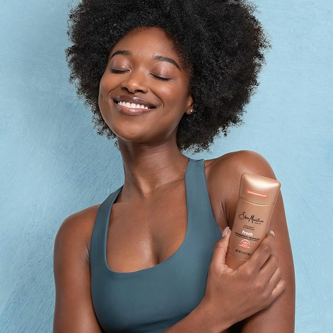 SheaMoisture Antiperspirant Deodorant Stick Fresh Coconut & Hibiscus 2 Count for 48HR Sweat & Odor Protection with No Parabens & No Mineral Oil 2.6 oz