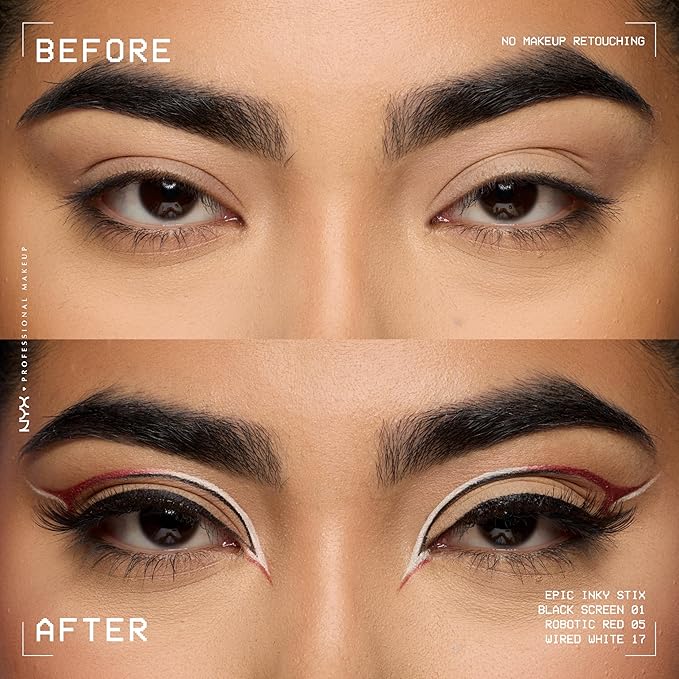 NYX PROFESSIONAL MAKEUP Epic Inky Stix Eyeliner, Mechanical Cream Gel Eyeliner, Waterproof Formula With Up To 24HR Wear - 12 Blush Byte (Metallic Coral Pink)